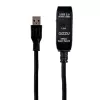 Gizzu Cable de extensión activo USB3.0 10m – Cable repetidor SuperSpeed 5Gbps con amplificador de señal, USB-A macho a hembra, alimentado por bus con puerto DC opcional, negro
