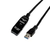 Gizzu Cable de extensión activo USB3.0 10m – Cable repetidor SuperSpeed 5Gbps con amplificador de señal, USB-A macho a hembra, alimentado por bus con puerto DC opcional, negro