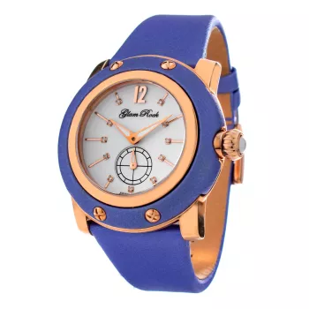 GLAM ROCK GR10050 colección Miami reloj mujer 46mm correa de piel blanca cuarzo suizo