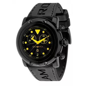 Reloj cronógrafo de mujer GLAM ROCK GR61112 46 mm silicona negra