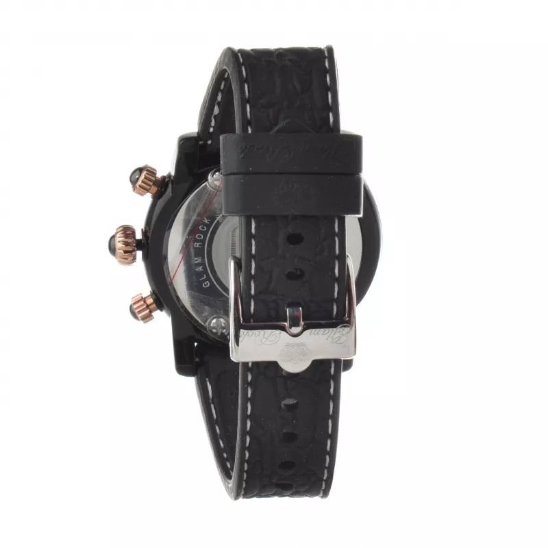 GLAM ROCK Reloj unisex GR62115-B 46mm cuarzo suizo acero inoxidable silicona negro