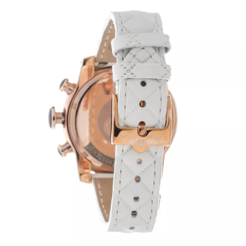 GLAM ROCK Reloj de mujer de cuarzo GR32166R 44mm Correa de silicona blanca