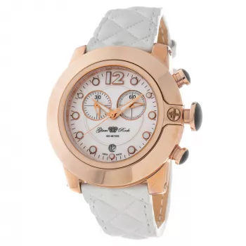 GLAM ROCK Reloj de mujer de cuarzo GR32166R 44mm Correa de silicona blanca