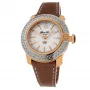 GLAM ROCK reloj de mujer de cuarzo suizo GR31007D 40mm acero inoxidable esfera blanca de nácar correa de piel blanca