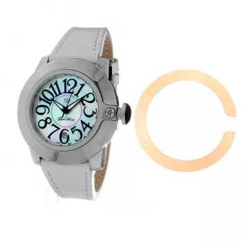 GLAM ROCK reloj mujer GR32050 44 mm cronógrafo de cuarzo suizo correa de silicona blanca