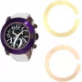 GLAM ROCK reloj de mujer de cuarzo suizo GR32112 (44mm) – bisel de cerámica blanco, correa de silicona