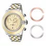 GLAM ROCK reloj de mujer de cuarzo suizo GR32159 (44mm) – esfera blanca de nácar, correa de silicona