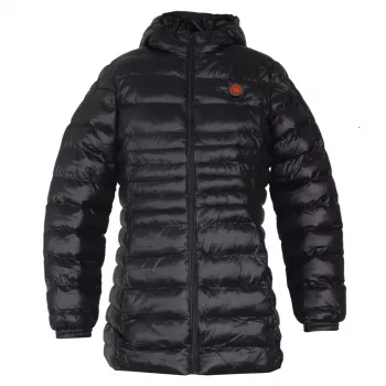 Glovii GTFBL chaqueta softshell con calefacción de fibra de carbono para mujer, 3 modos, batería recargable, negro