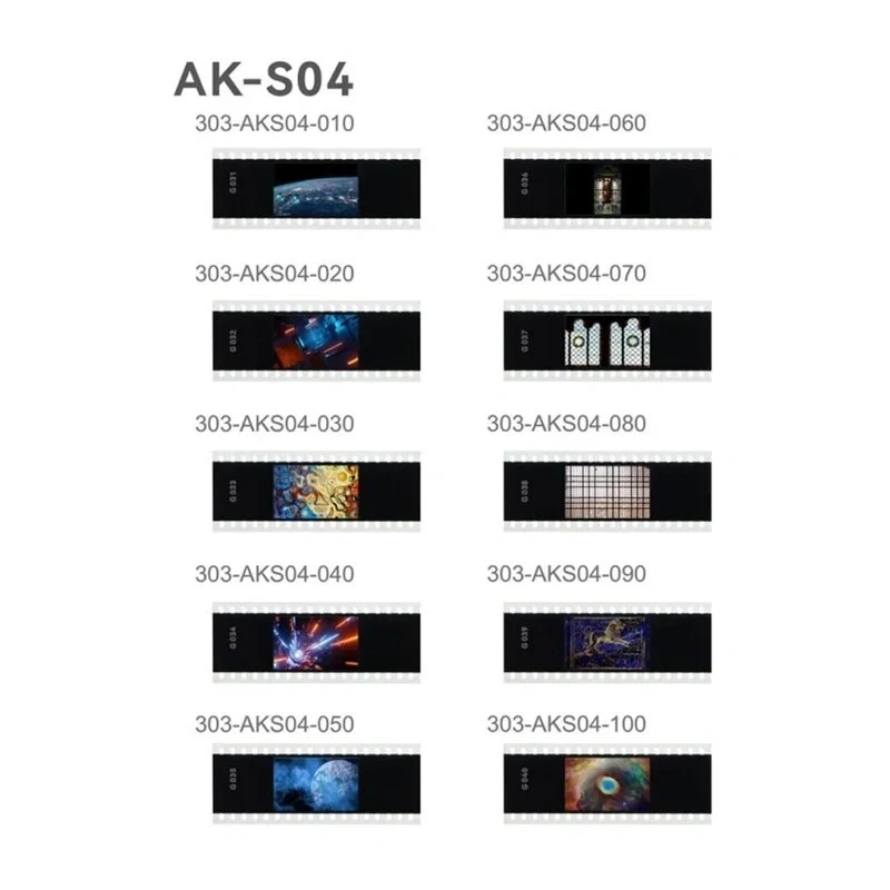 Godox AK-S04 set deslizante – 6 patrones gobo de acero inoxidable para cabezal de flash redondo AK-R1
