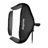 Godox SFGV8080 softbox plateada de 80x80cm con montura Bowens, rejilla de 40°, difusor interior y exterior, montaje rápido
