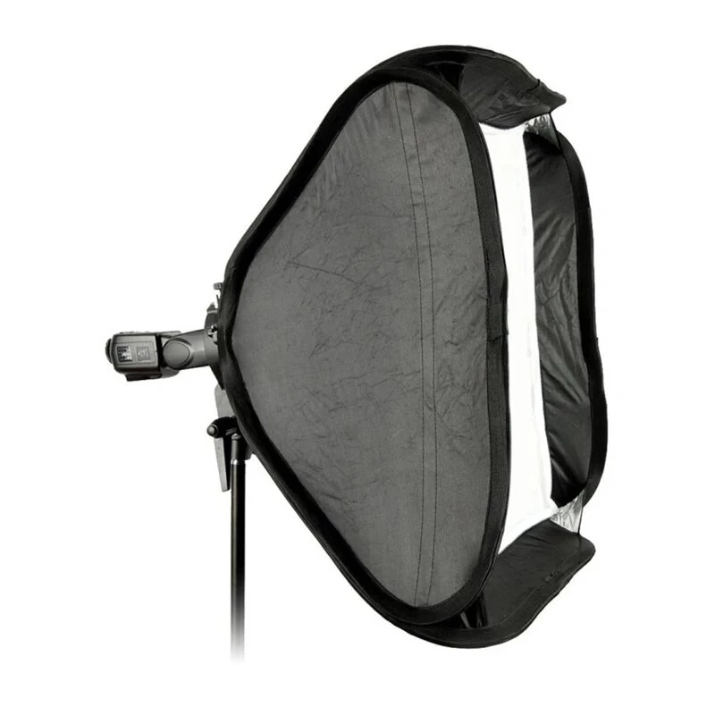Godox SFUV5050 softbox cuadrada plegable de 50x50 cm con montura tipo S, interior plateado, difusores extraíbles y bolsa de transporte