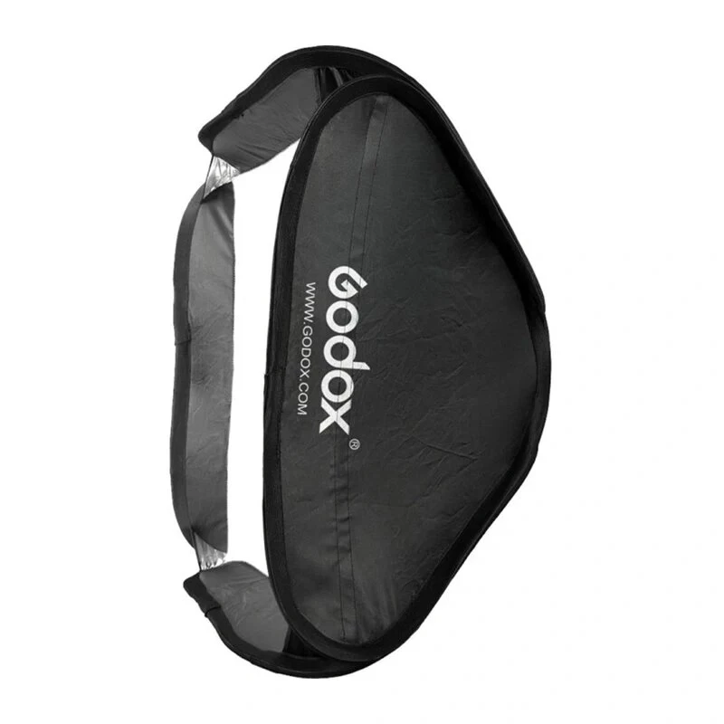 Godox SFUV5050 softbox cuadrada plegable de 50x50 cm con montura tipo S, interior plateado, difusores extraíbles y bolsa de transporte
