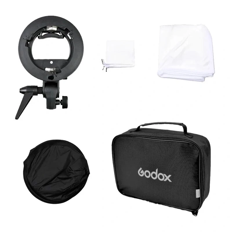 Godox SFUV6060 soporte S-Type para flash con softbox 60x60cm y bolsa de transporte kit