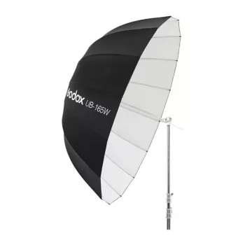Paraguas reflector parabólico GODOX UB-165W de 165cm con 16 varillas plateadas y bolsa de transporte