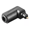 Goobay 11925 adaptador de audio digital Toslink 90° acodado adaptador de audio óptico hembra a macho negro