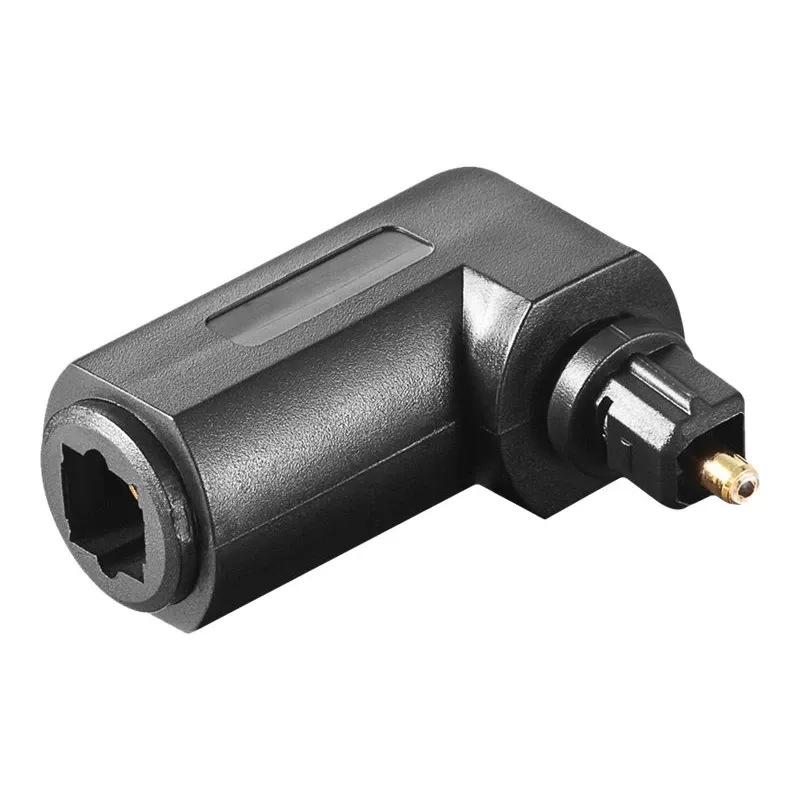 Goobay 11925 adaptador de audio digital Toslink 90° acodado adaptador de audio óptico hembra a macho negro