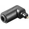 Goobay 11925 adaptador de audio digital Toslink 90° acodado adaptador de audio óptico hembra a macho negro