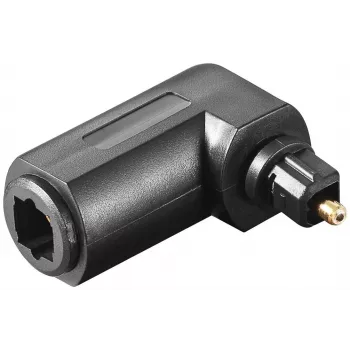 Goobay 11925 adaptador de audio digital Toslink 90° acodado adaptador de audio óptico hembra a macho negro