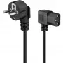 Goobay 51320 Cable de alimentación, conector macho Schuko (acodado) a conector hembra IEC C13, negro, 5 m