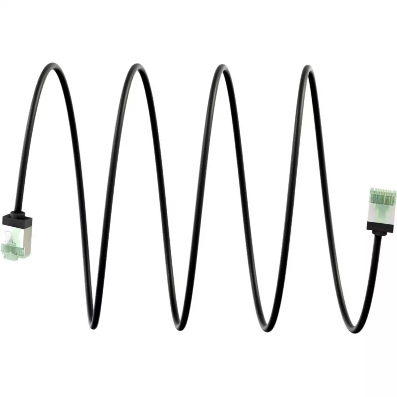 Goobay Cable de conexión ultraflexible Cat 8.1 Slim U/FTP, conectores extracortos, 5 m, negro (74356)