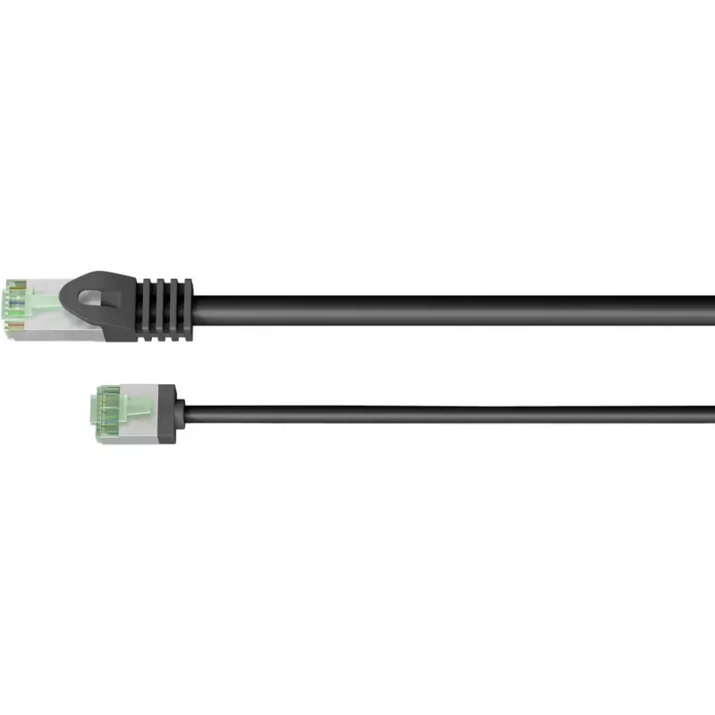 Goobay Cable de conexión ultraflexible Cat 8.1 Slim U/FTP, conectores extracortos, 5 m, negro (74356)