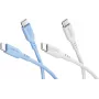 Goobay Ice Breeze Set de 2 cables USB-C de silicona, 1,5 m, azul y blanco (81257)