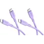 Goobay Set de 2 cables USB-C de silicona, 1,5 m, lila (81249)