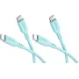 Goobay Set de 2 cables USB-C de silicona, 1,5 m, turquesa (81248)