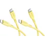 Goobay Set de 2 cables USB-C de silicona, 1,5 m, amarillo (81243)
