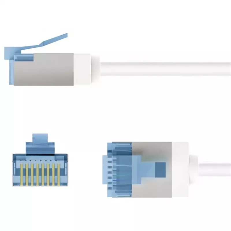 GOOBAY cable de red Cat.6a Slim ultraflexible, U/FTP, blanco, 3 m, conectores extra cortos