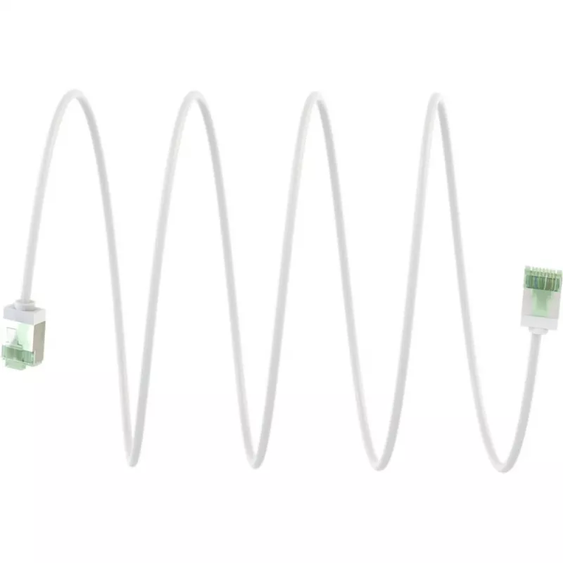 Goobay Cable de red U/FTP CAT 8.1 Slim ultraflexible, 0,5 m, blanco, conectores extraplanos, 40 Gbps 74359