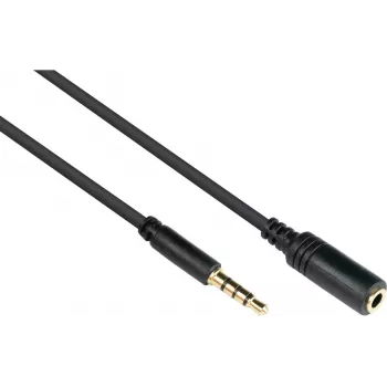 Good Connections cable de extensión de audio TRRS de 3,5 mm y 4 polos, conector macho a conector hembra, 1,5 m, negro AS-35V4B15