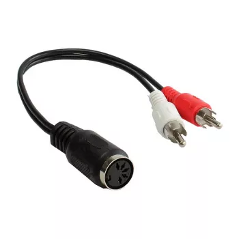 Good Connections Adaptador de audio conector hembra DIN de 5 pines a 2 conectores macho RCA - 0,2 m