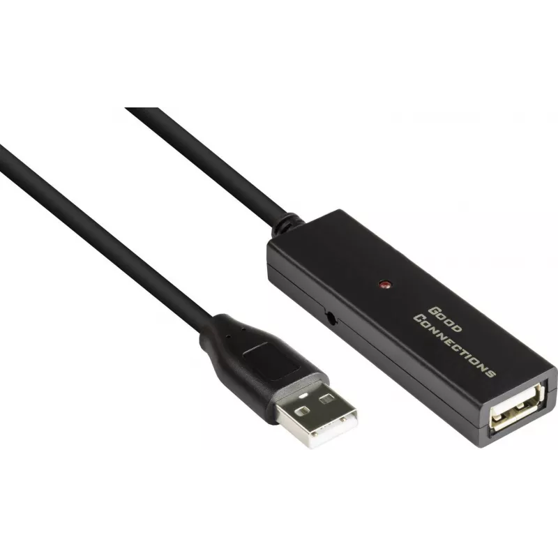 Good Connections GC-M0134 Cable de extensión USB 2.0 20 m Negro con amplificador de señal