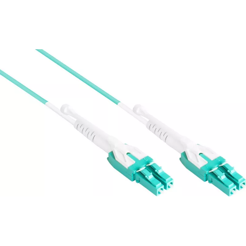 Good Connections OM3 Duplex LC/LC Uniboot cable de parcheo de fibra óptica, 50/125µm, LSZH, aqua, 5m LW-U805LC3