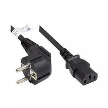 Good Connections Cable de alimentación Schuko a IEC C13, conector en ángulo, 1,5 m, negro
