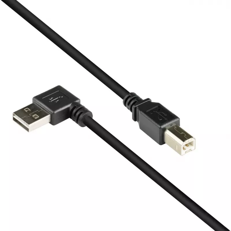 Good Connections Cable USB 2.0 Type-A en ángulo a Type-B - Negro - 0,5 m
