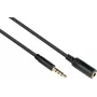 GoodConnections Cable alargador de audio TRRS de 3,5mm de 4 polos, conector macho a hembra, 3m, negro AS-35V4B3