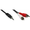 GoodConnections cable de audio jack estéreo de 3,5mm a 2 conectores RCA macho 2,5m negro AS-352C