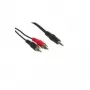 GoodConnections cable de audio jack estéreo de 3,5mm a 2 conectores RCA macho 2,5m negro AS-352C