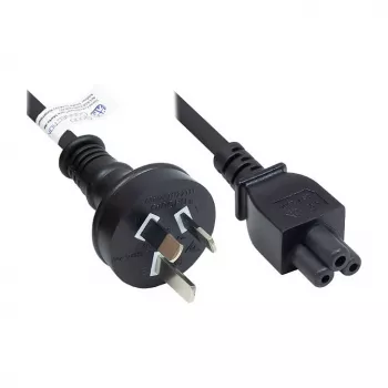 GoodConnections Cable de alimentación AC - Enchufe australiano a IEC C5 trébol, 1,8 m, Negro