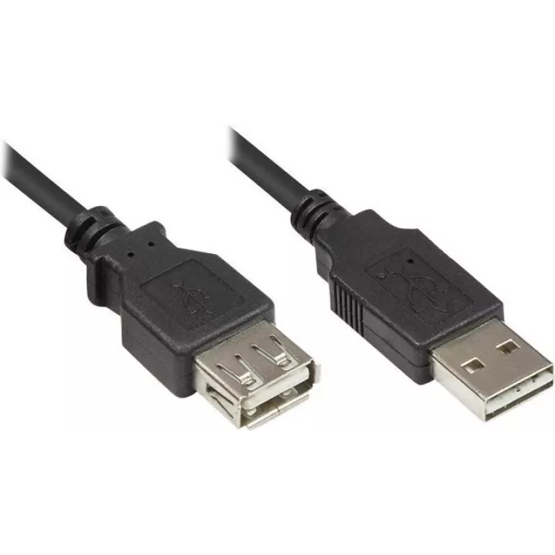 GoodConnections Alcasa 2511-EU01 cable alargador USB 2.0, conector macho USB-A a conector hembra USB-A, 1,8 m, negro