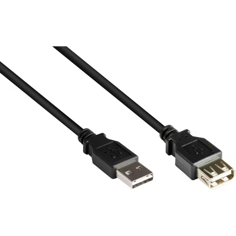 GoodConnections Alcasa 2511-EU01 cable alargador USB 2.0, conector macho USB-A a conector hembra USB-A, 1,8 m, negro