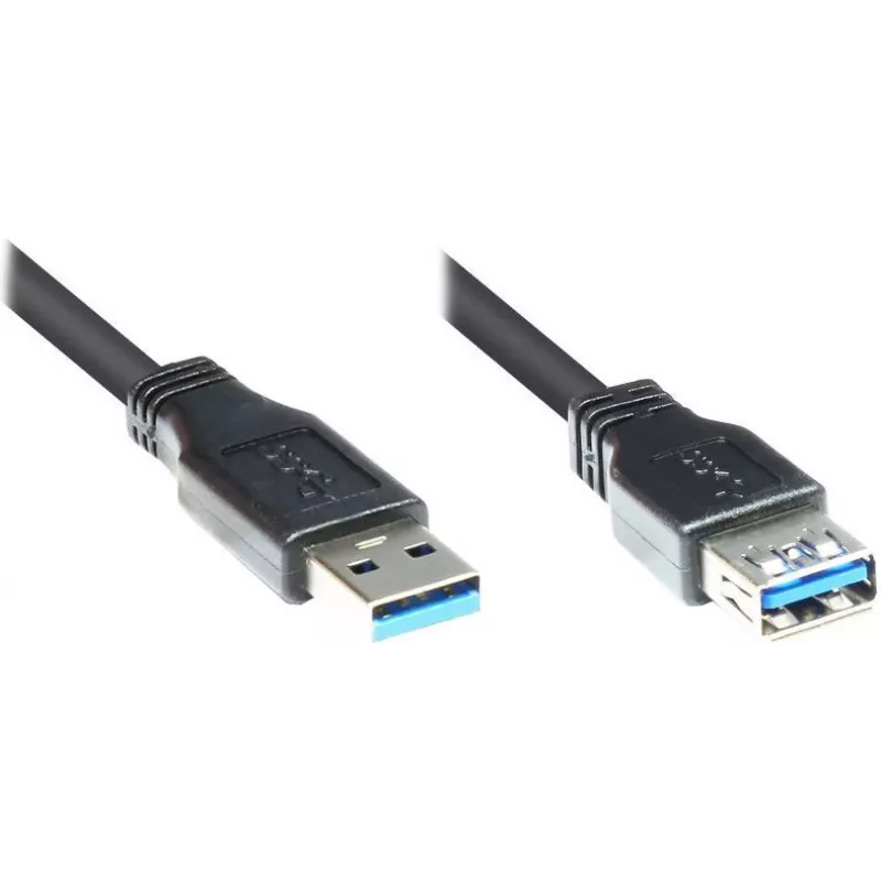 GoodConnections Alcasa 2711-S005 cable alargador USB 3.1 Gen 1 – conector macho USB-A a conector hembra, 0,5 m, negro