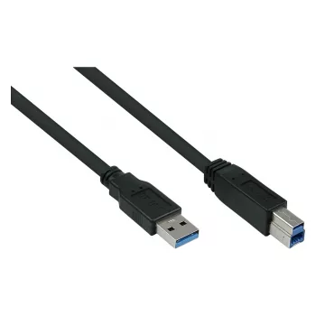 GoodConnections Alcasa UK30P-AB-005S Cable USB 3.2 Gen 1, USB-A a USB-B, 0,5 m, negro