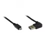 GoodConnections Alcasa Cable USB 2.0 A a Micro-B 2m, acodado, dorado