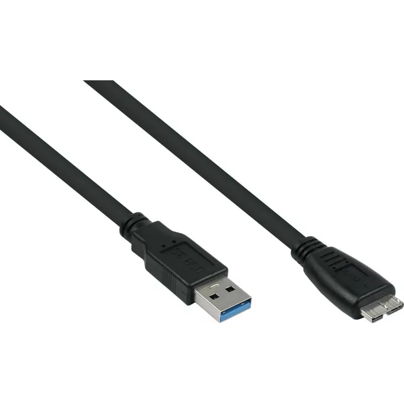 GoodConnections Alcasa Cable USB 3.2 Gen 1, USB-A a Micro-USB B, 1 m, negro