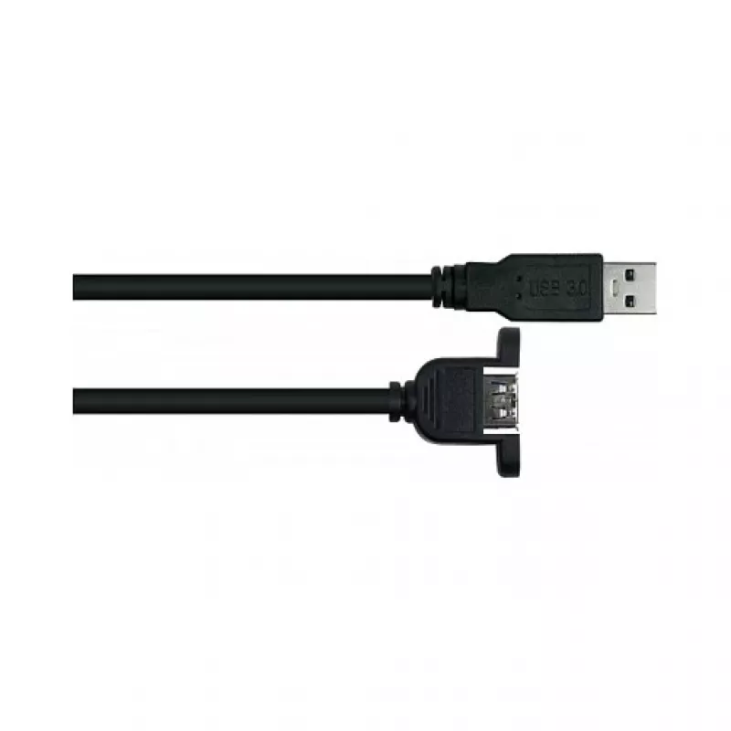 GoodConnections Alcasa UK30P-AEA-020S USB 3.0 Cable alargador de montaje en panel, USB-A macho a USB-A hembra, 2 m, negro