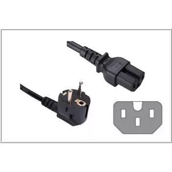GoodConnections Cable de alimentación en ángulo Schuko a IEC-C15, 1,8m, Negro, 10A/250V, H05VV-F, aparatos de calor 1501-18