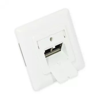 GoodConnections toma de red Cat. 6, 2xRJ45, apantallada, empotrada, compatible con diseño, entrada de cable vertical, blanco señal (RAL 9003), GC-N0024